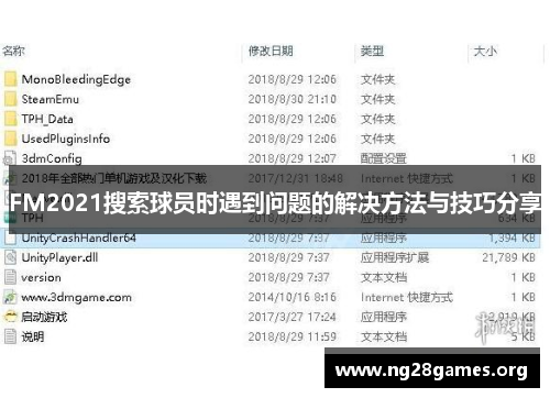 FM2021搜索球员时遇到问题的解决方法与技巧分享 FM2021搜索球员时遇到问题的解决方法与技巧分享